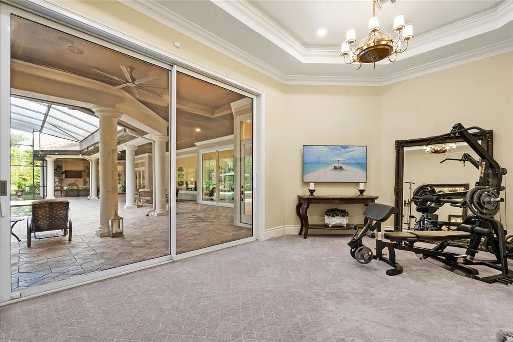 Chandelier, Fitness Equipment, Interior, Recessed Lighting