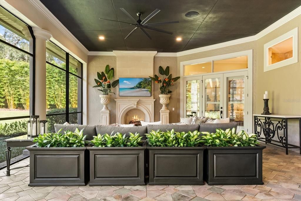 Fireplace, Interior, Living room, Recessed Lighting