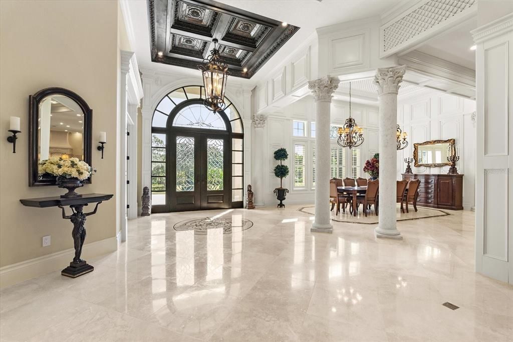 Chandelier, Dining room, Interior, Recessed Lighting