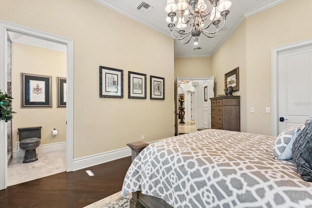 Bathroom, Bedroom, Chandelier, Interior, Wood Texture Flooring