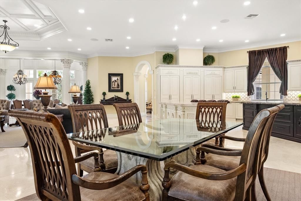Chandelier, Dining room, Interior, Kitchen, Recessed Lighting