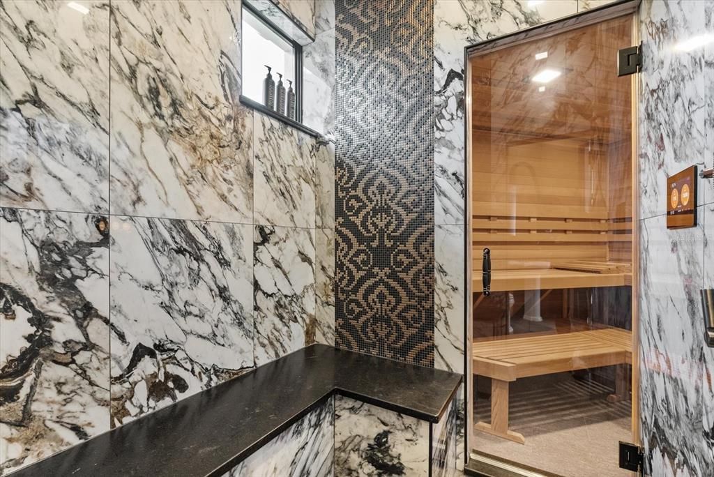 Bathroom, Interior, Marble Walls, Sauna Room