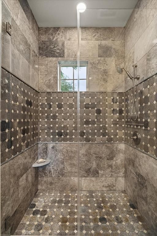 Bathroom, Glass Shower, Interior, Stone Walls