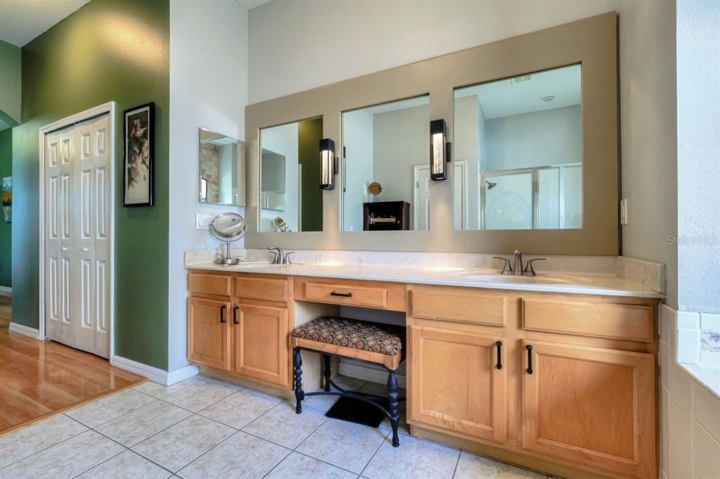 Bathroom, Dual Sink Vanities, Interior, Wood Texture Flooring