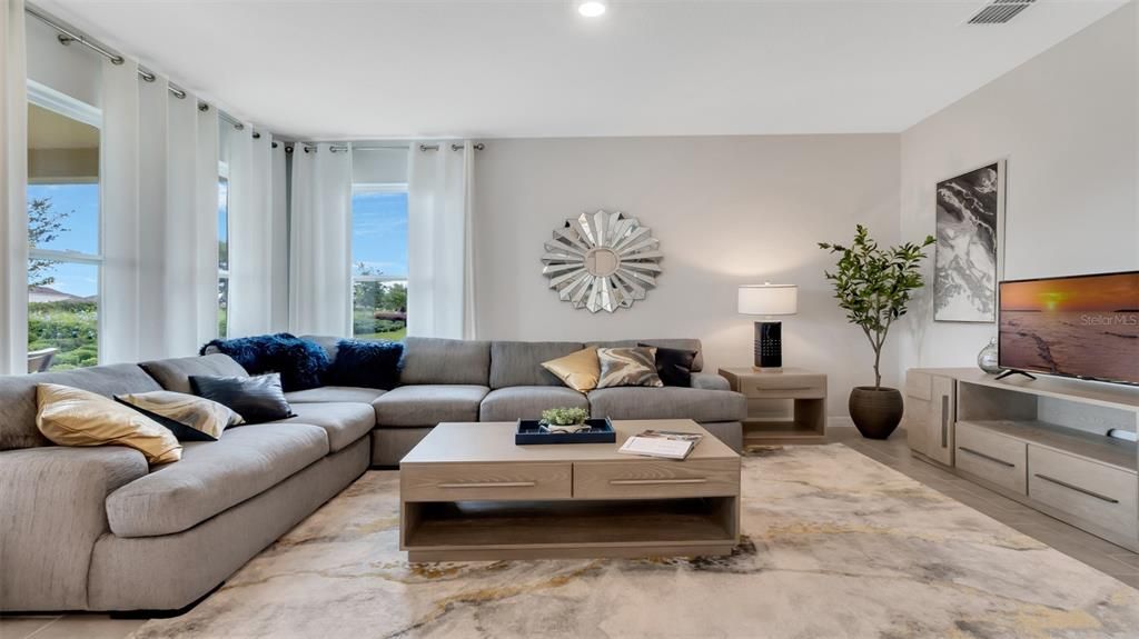 Interior, Living room, Recessed Lighting