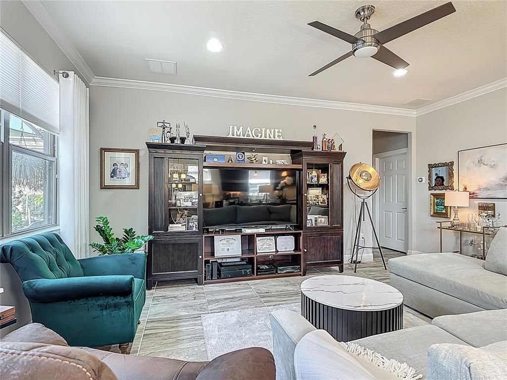 Interior, Living room, Recessed Lighting