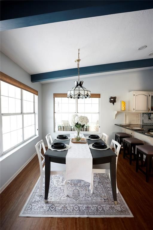 Chandelier, Dining room, Interior, Pendant Lights, Wood Texture Flooring