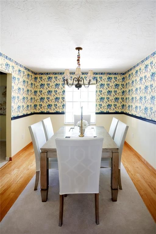Chandelier, Dining room, Interior, Wood Texture Flooring