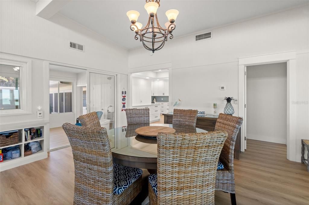Chandelier, Dining room, Interior, Wood Texture Flooring