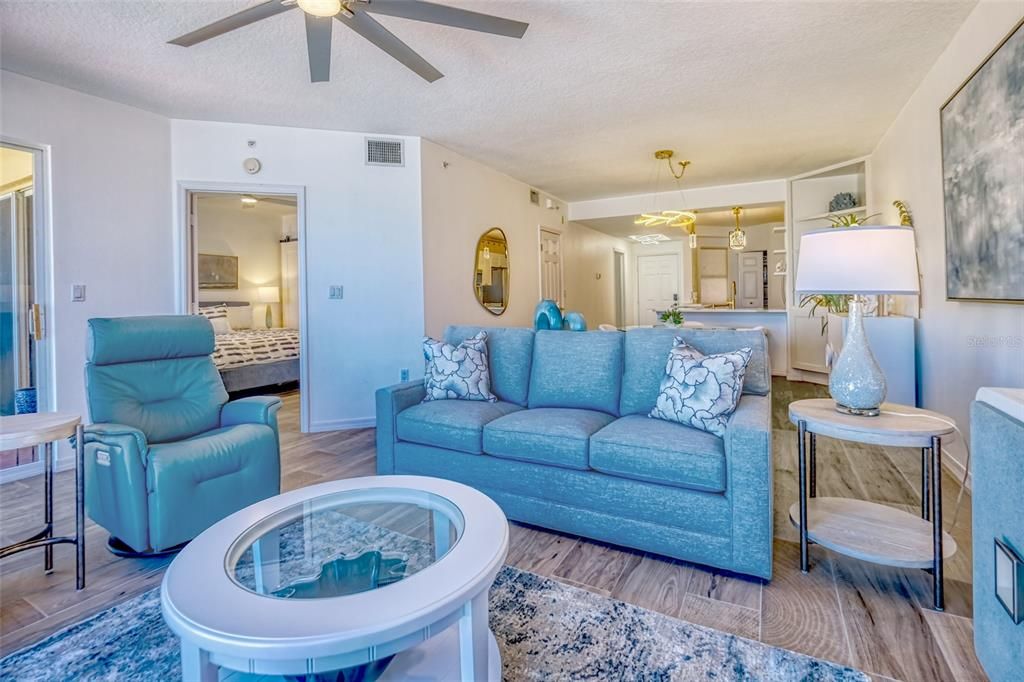 Interior, Living room, Pendant Lights, Wood Texture Flooring