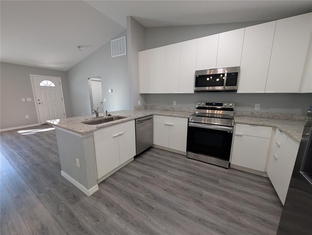 Interior, Kitchen, Stainless Steel Appliances, Wood Texture Flooring