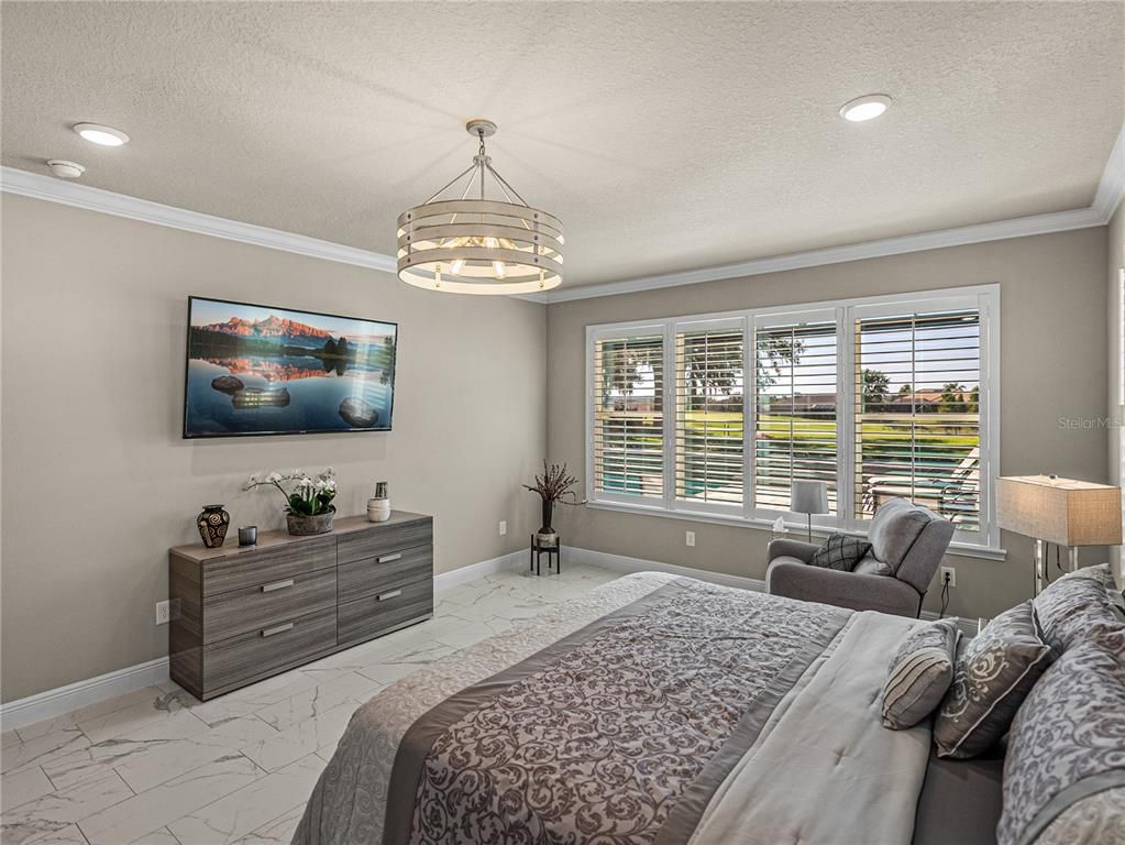 Bedroom, Interior, Marble, Pendant Lights, Recessed Lighting