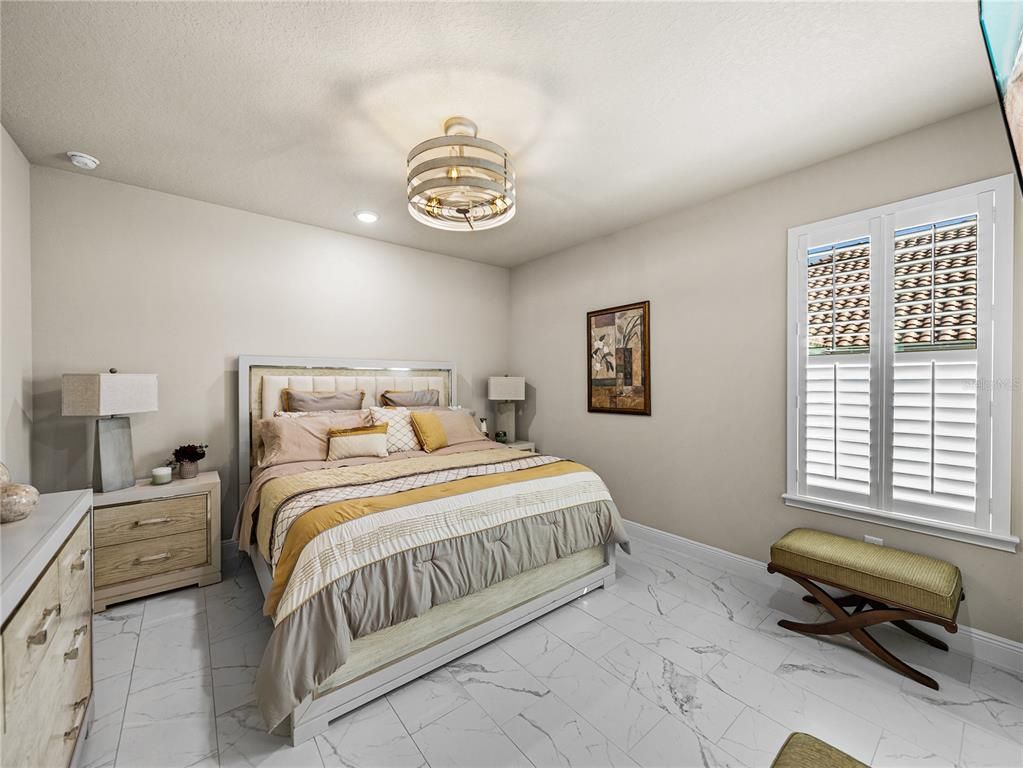 Bedroom, Interior, Marble, Recessed Lighting