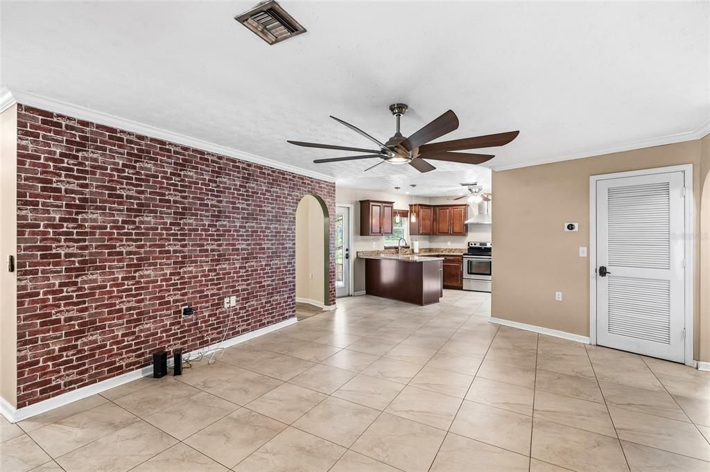 Empty room, Interior, Kitchen, Stone Walls