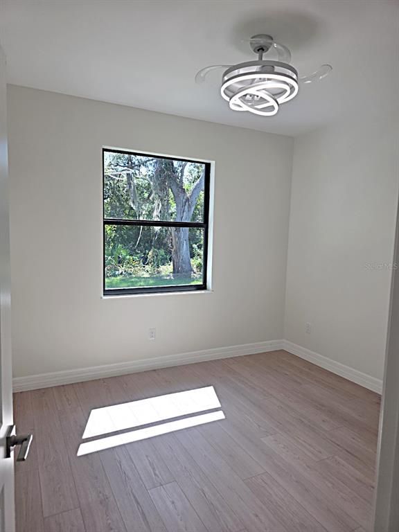 Empty room, Interior, Pendant Lights, Wood Texture Flooring