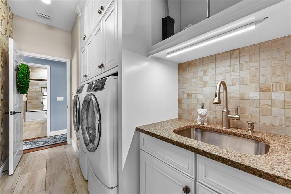 Interior, Recessed Lighting, Stone Walls, Utility Closets, Washer