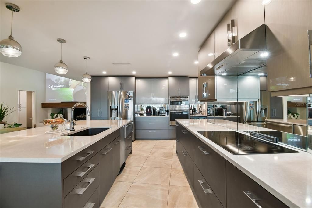 Interior, Kitchen, Pendant Lights, Recessed Lighting, Stainless Steel Appliances