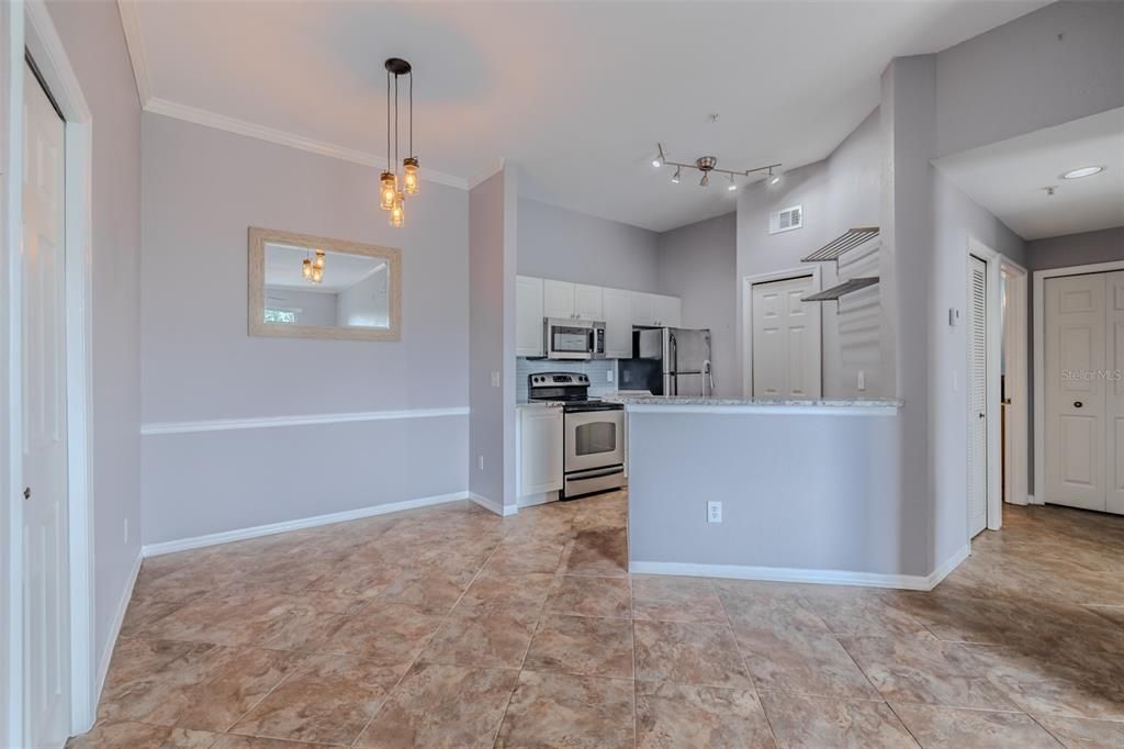 Interior, Kitchen, Pendant Lights, Stainless Steel Appliances