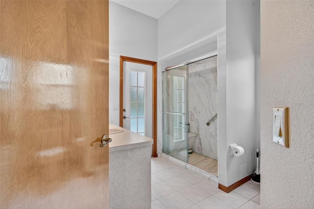 Bathroom, Glass Shower, Interior, Marble Walls