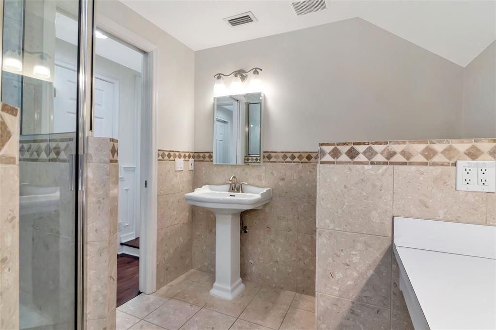 Bathroom, Interior, Wood Texture Flooring