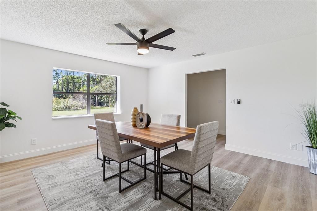 Dining room, Interior, Wood Texture Flooring