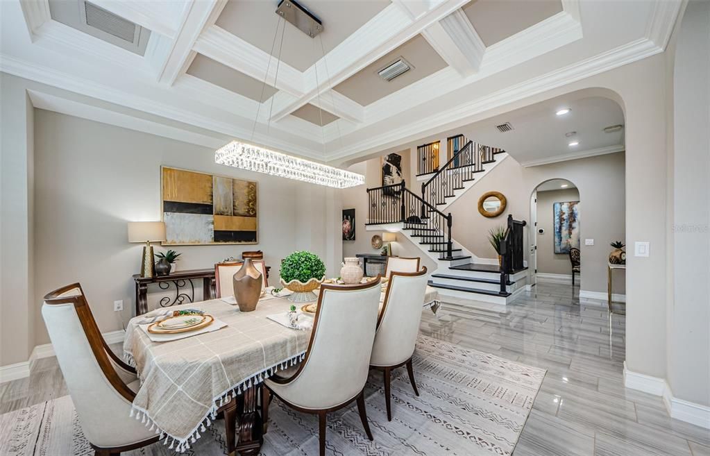 Chandelier, Dining room, Interior, Pendant Lights, Recessed Lighting