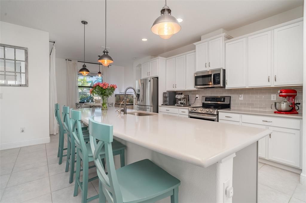 Interior, Kitchen, Pendant Lights, Recessed Lighting, Stainless Steel Appliances