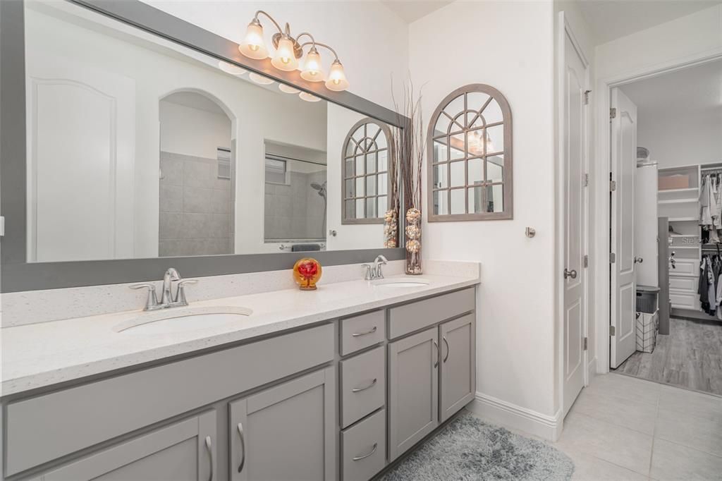 Bathroom, Dual Sink Vanities, Interior, Wood Texture Flooring