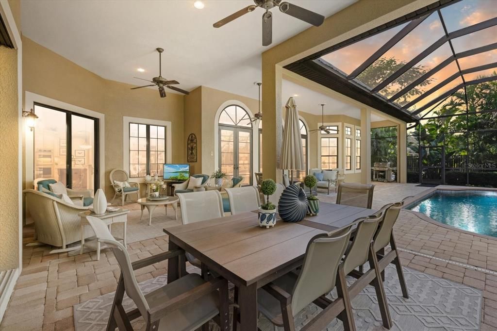 Dining room, Glass Ceilings, Interior, Pool, Recessed Lighting, Sun Room