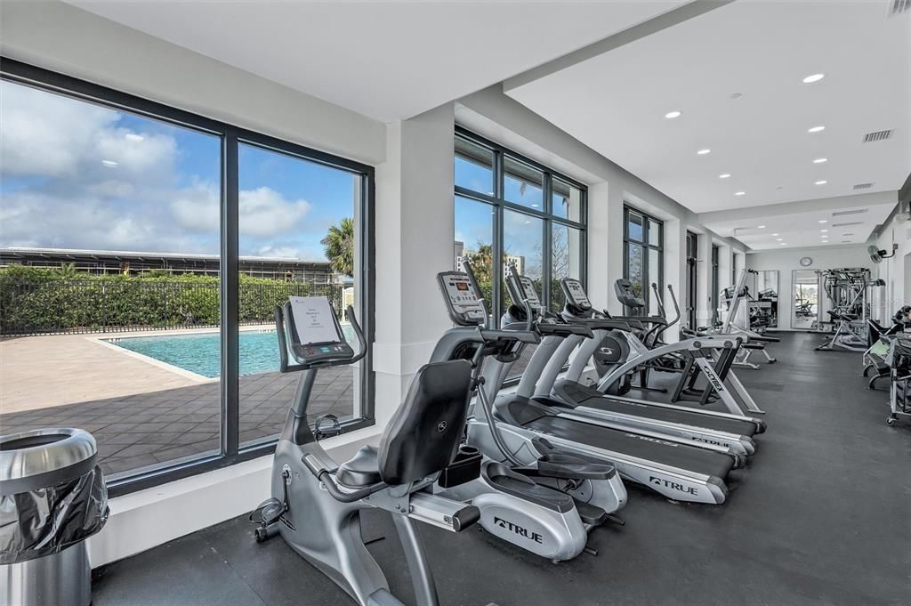 Fitness Equipment, Gym, Interior, Recessed Lighting, Water