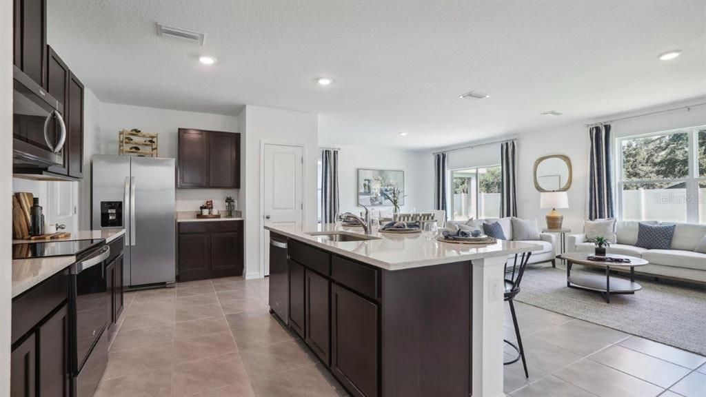 Interior, Kitchen, Living room, Recessed Lighting, Stainless Steel Appliances