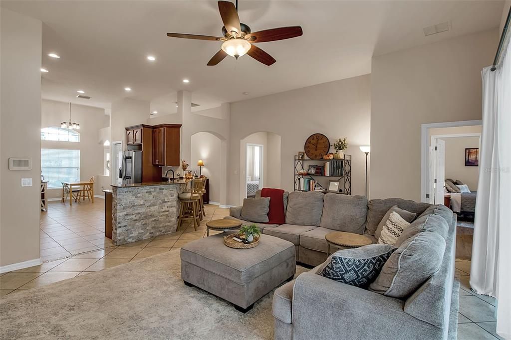 Dining room, Interior, Kitchen, Living room, Pendant Lights, Recessed Lighting