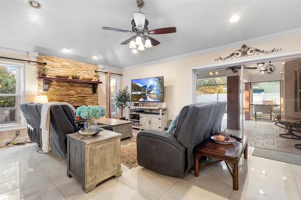 Interior, Recessed Lighting, Stone Walls