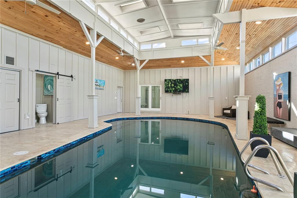 Interior, Pool, Wooden Ceilings