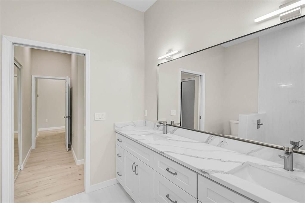 Bathroom, Dual Sink Vanities, Interior, Wood Texture Flooring