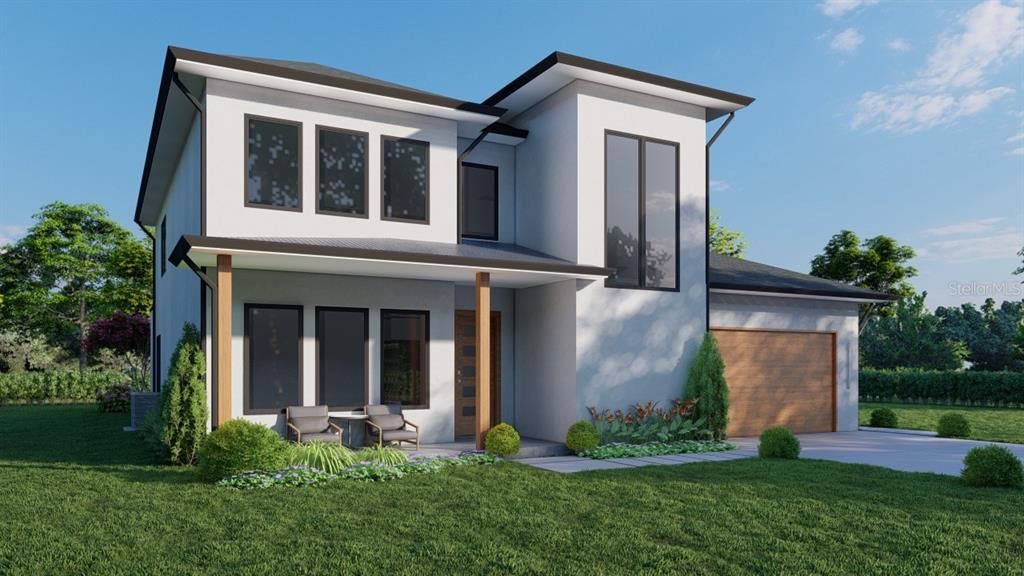 Attached, Backyard, Exterior, Facade, Modern