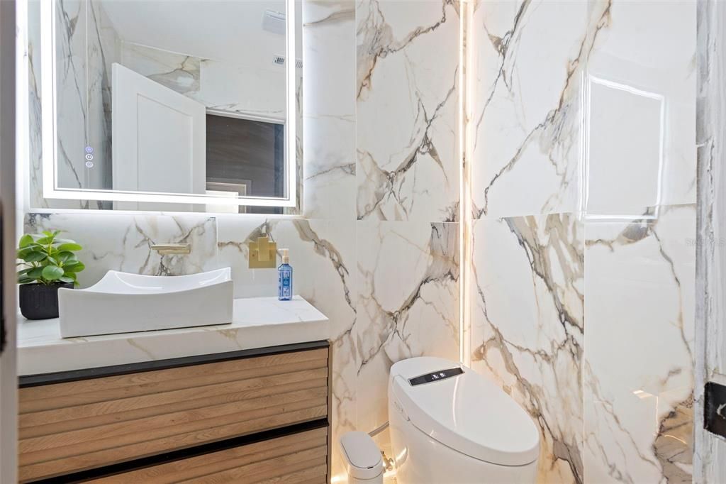 Bathroom, Interior, Marble Walls
