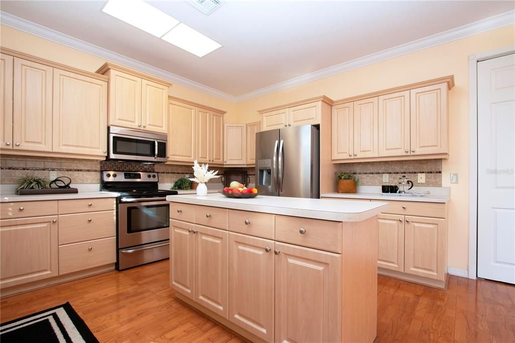 Interior, Kitchen, Stainless Steel Appliances, Wood Texture Flooring