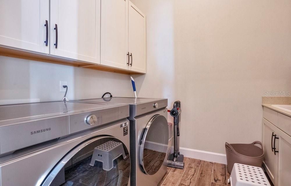 Interior, Washer, Wood Texture Flooring