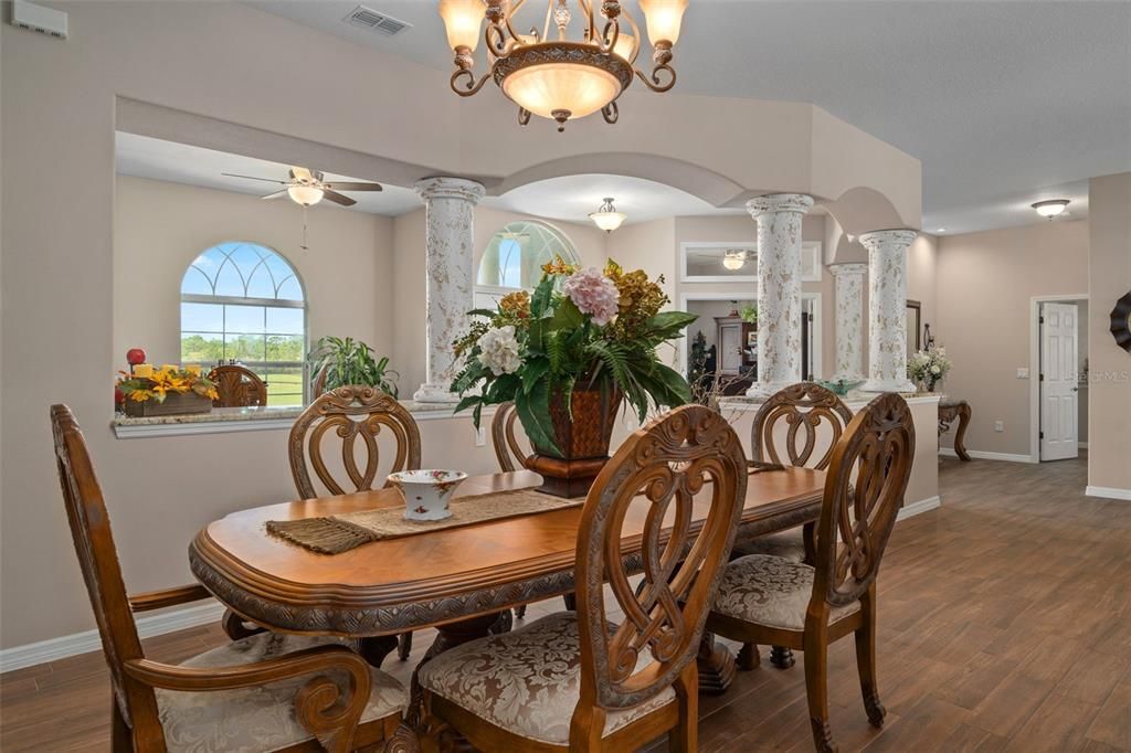 Chandelier, Dining room, Interior, Wood Texture Flooring
