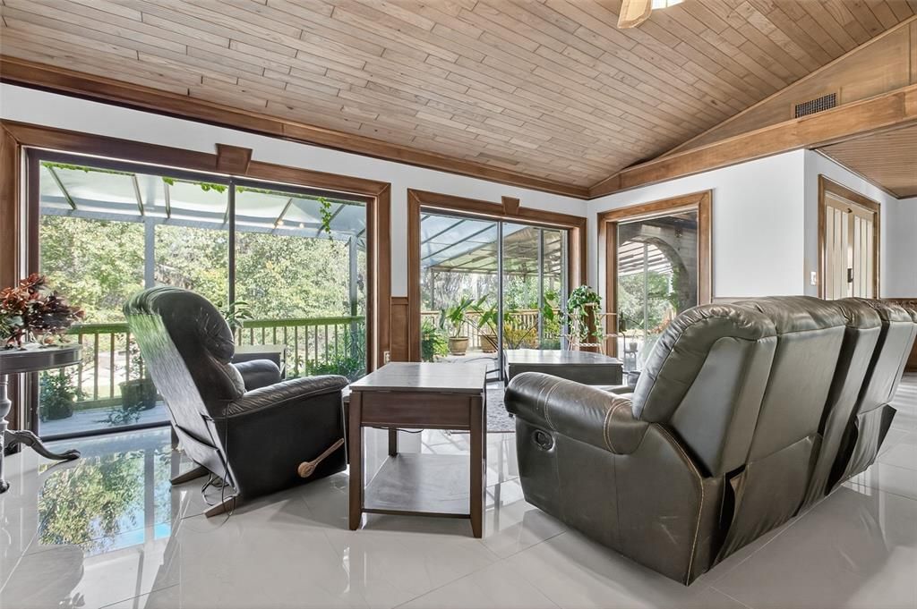 Interior, Living room, Sun Room, Wooden Ceilings