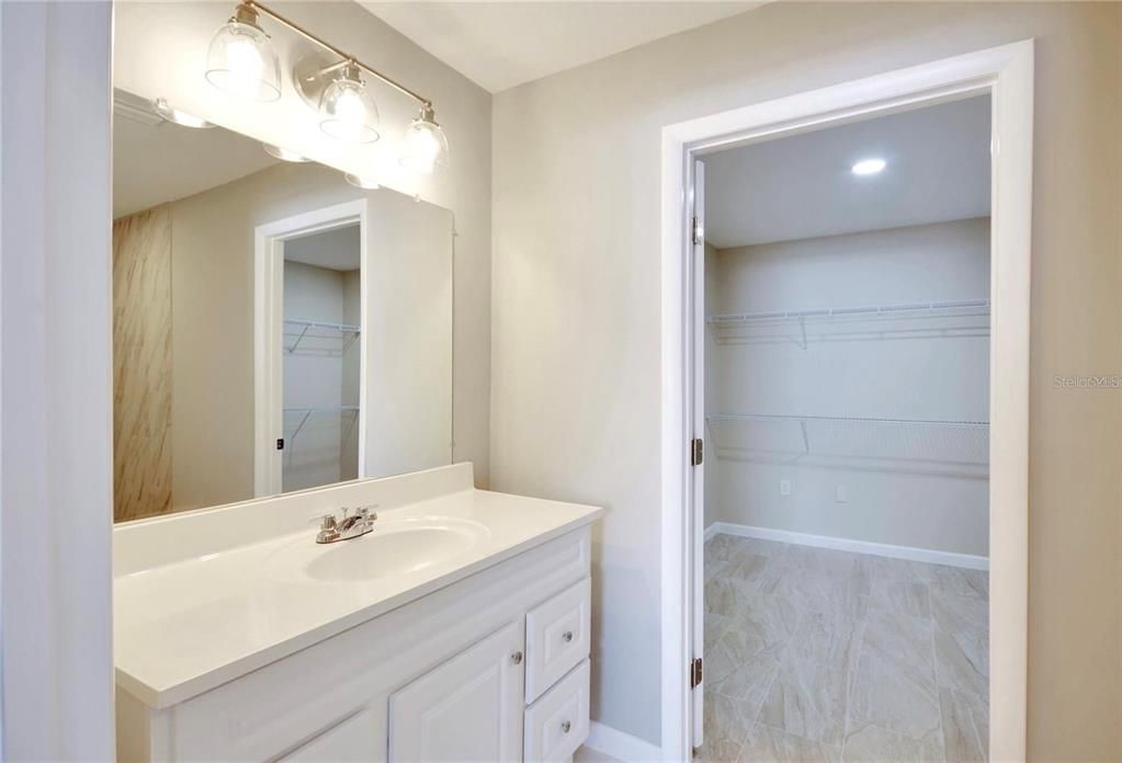 Bathroom, Interior, Marble, Recessed Lighting, Walk-in Closets
