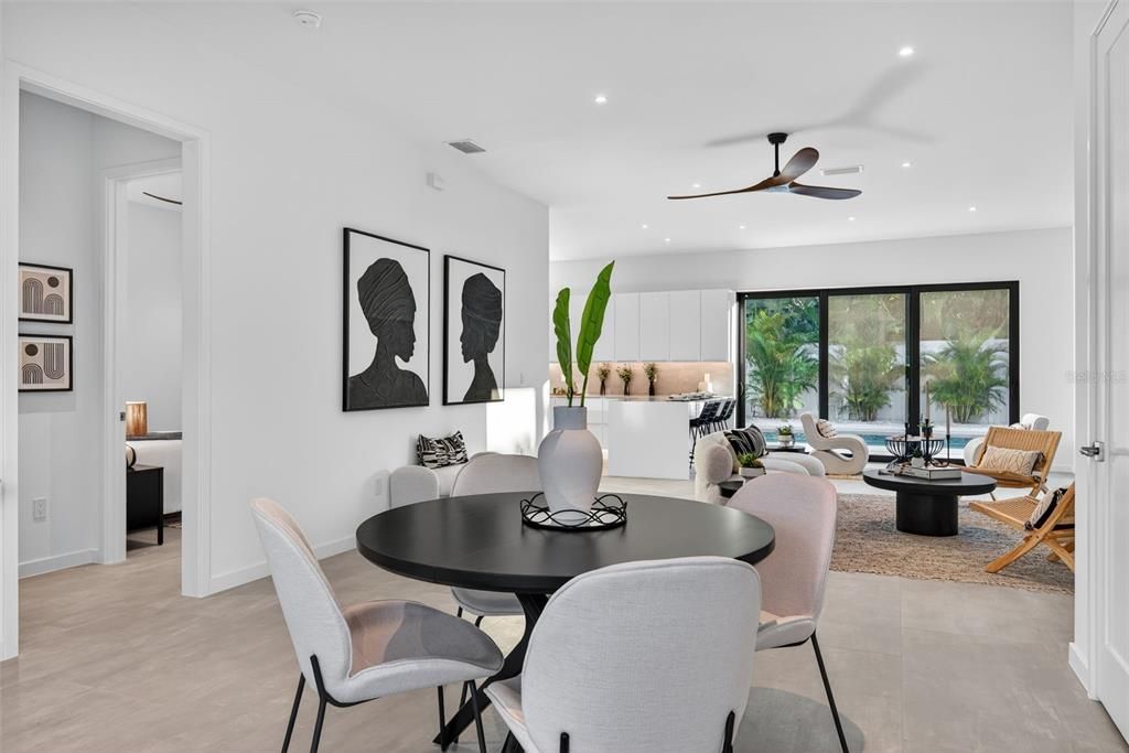 Dining room, Interior, Living room, Recessed Lighting