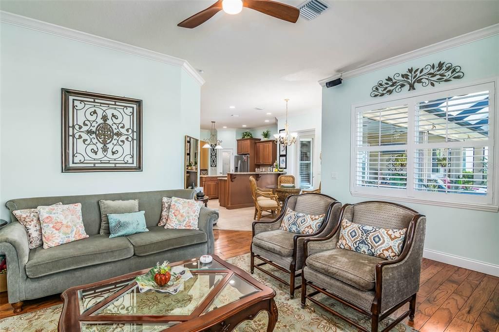 Interior, Kitchen, Living room, Pendant Lights, Recessed Lighting, Wood Texture Flooring