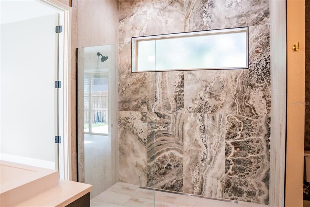 Bathroom, Glass Shower, Interior, Marble Walls
