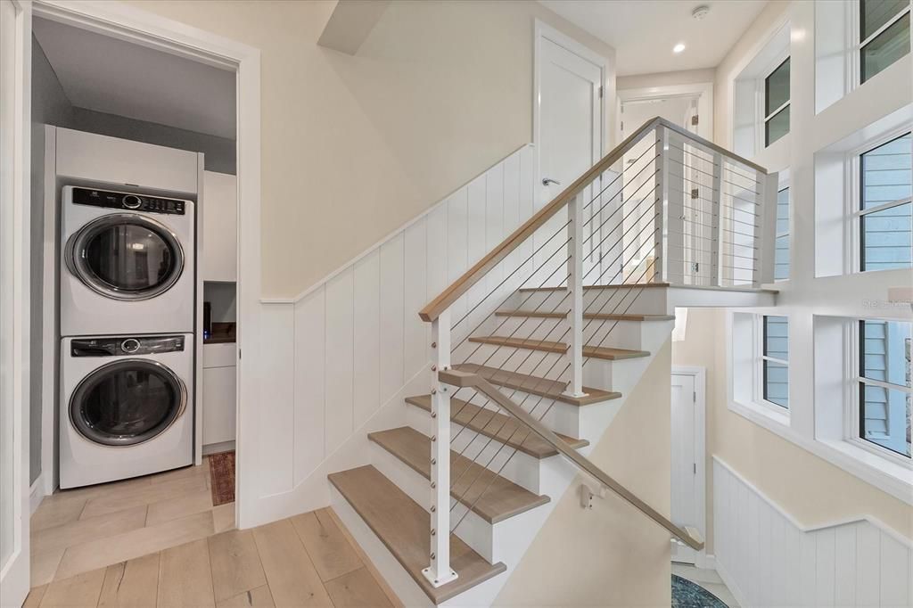 Interior, Recessed Lighting, Utility Closets, Washer, Wood Texture Flooring