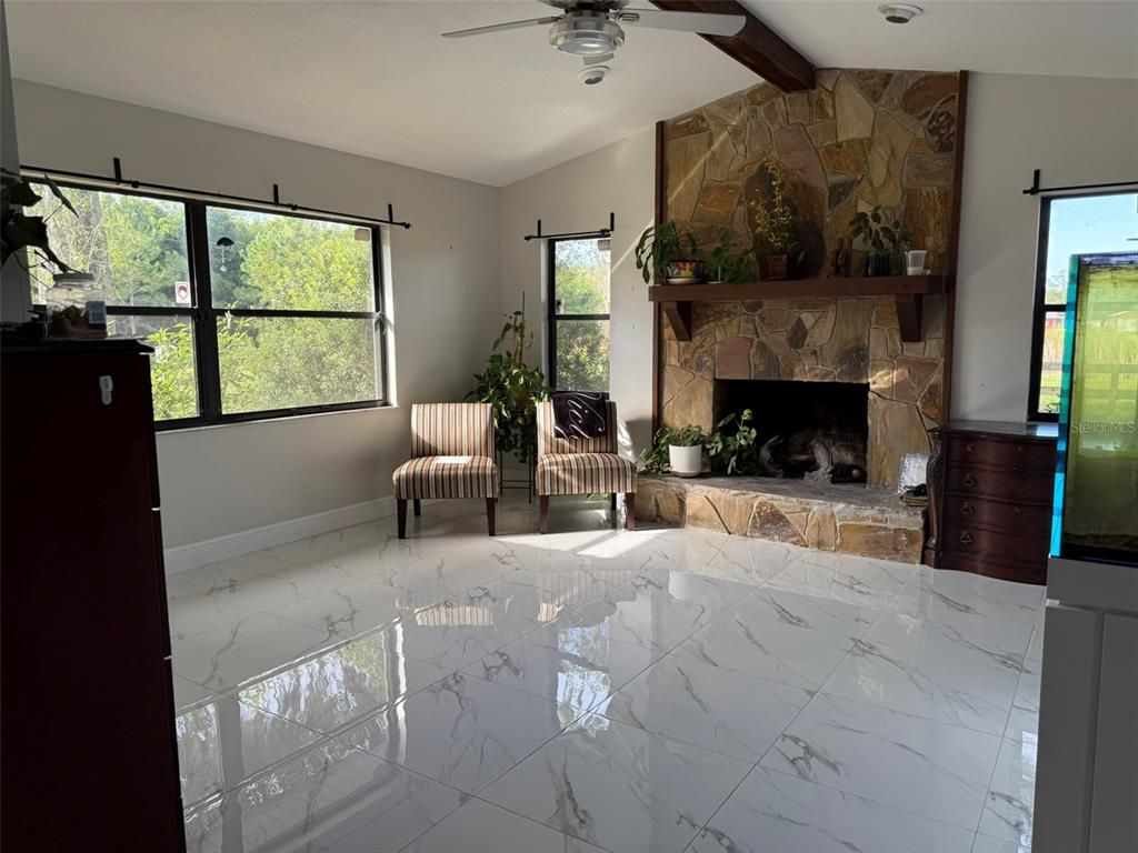 Fireplace, Interior, Marble, Stone Walls