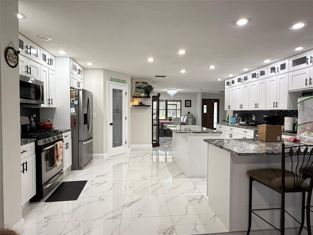 Interior, Kitchen, Marble, Recessed Lighting