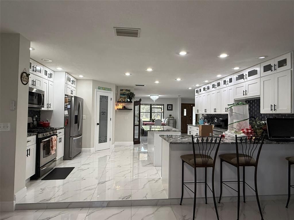 Interior, Kitchen, Marble, Recessed Lighting