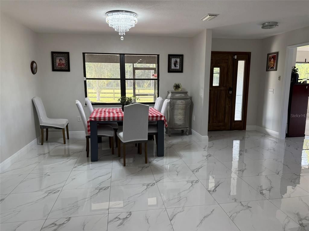 Chandelier, Dining room, Interior, Marble